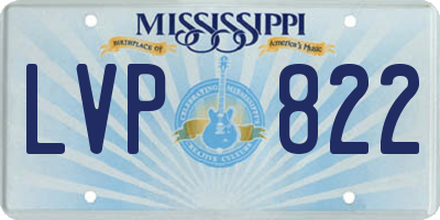 MS license plate LVP822