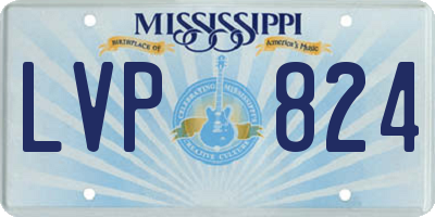 MS license plate LVP824