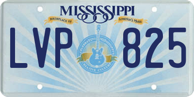 MS license plate LVP825