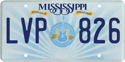 MS license plate LVP826