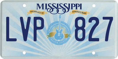 MS license plate LVP827