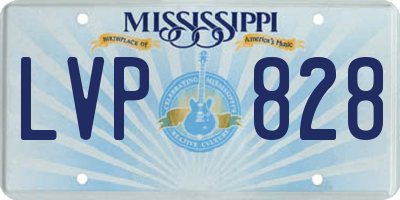 MS license plate LVP828