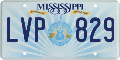 MS license plate LVP829