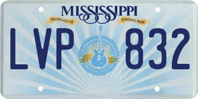 MS license plate LVP832