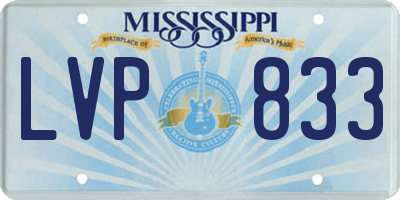 MS license plate LVP833