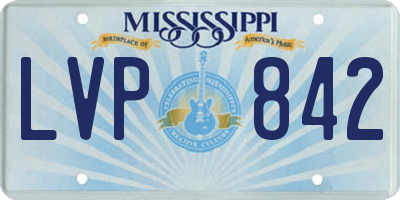MS license plate LVP842