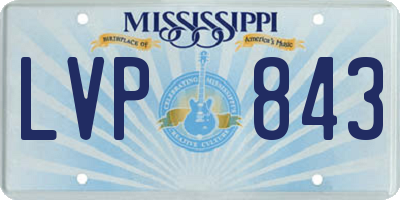 MS license plate LVP843