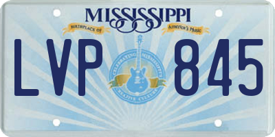 MS license plate LVP845
