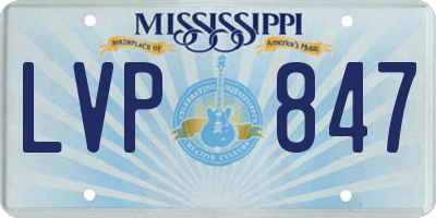 MS license plate LVP847