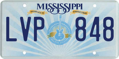 MS license plate LVP848