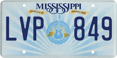 MS license plate LVP849