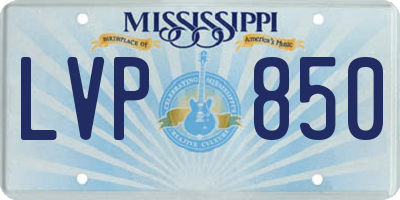 MS license plate LVP850