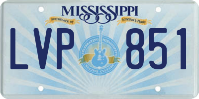 MS license plate LVP851