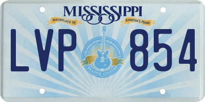 MS license plate LVP854