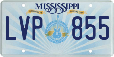MS license plate LVP855