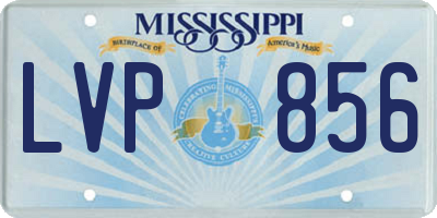 MS license plate LVP856