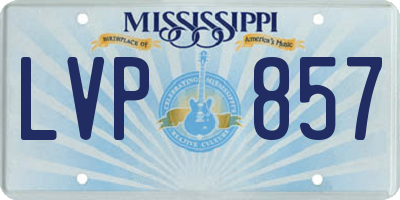 MS license plate LVP857