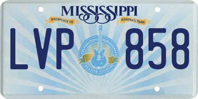 MS license plate LVP858