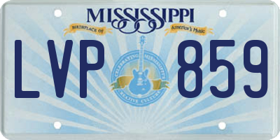 MS license plate LVP859