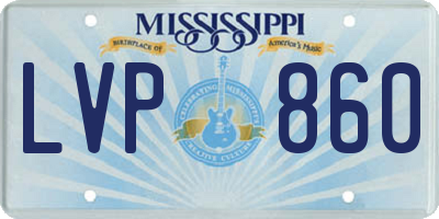 MS license plate LVP860