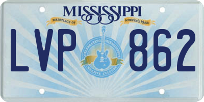 MS license plate LVP862