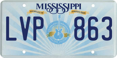 MS license plate LVP863