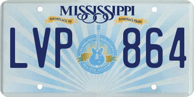 MS license plate LVP864
