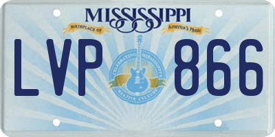 MS license plate LVP866