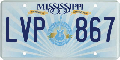MS license plate LVP867