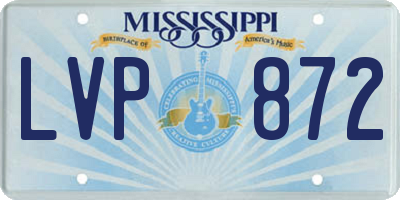 MS license plate LVP872