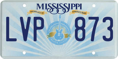 MS license plate LVP873