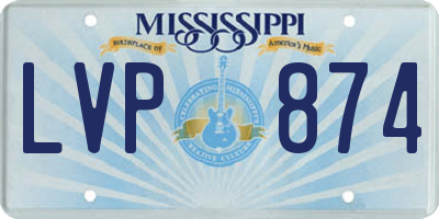 MS license plate LVP874
