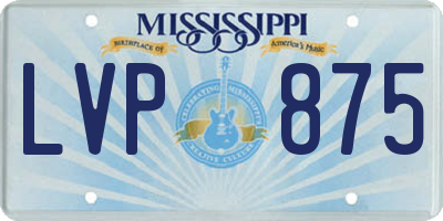 MS license plate LVP875