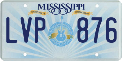 MS license plate LVP876