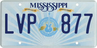 MS license plate LVP877