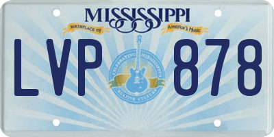 MS license plate LVP878