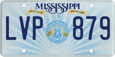 MS license plate LVP879