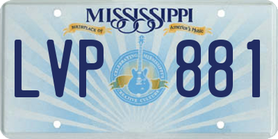 MS license plate LVP881