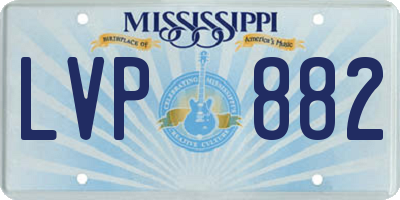MS license plate LVP882