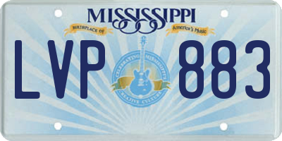 MS license plate LVP883