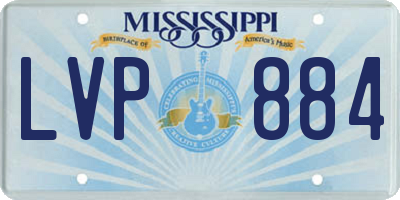 MS license plate LVP884