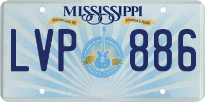 MS license plate LVP886