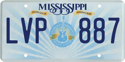 MS license plate LVP887