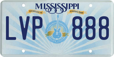 MS license plate LVP888