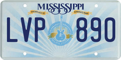 MS license plate LVP890