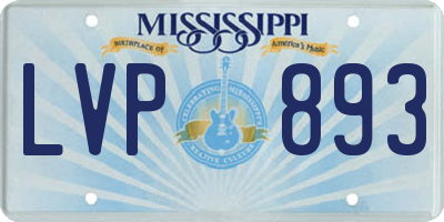 MS license plate LVP893