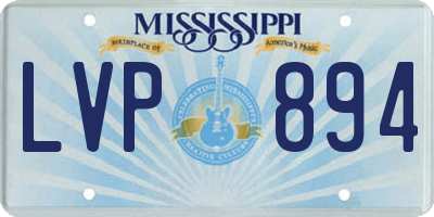 MS license plate LVP894