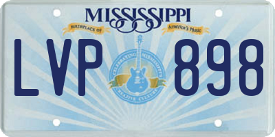 MS license plate LVP898