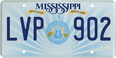 MS license plate LVP902