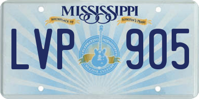 MS license plate LVP905